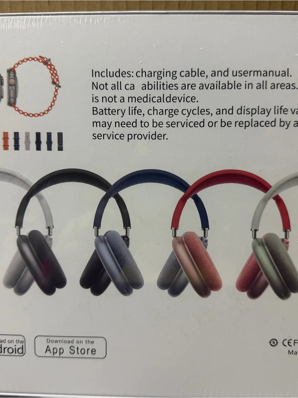 Black Over-Ear Headphones and smartwatch